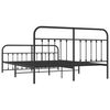 vidaXL Estrutura de cama com cabeceira e pés 183x213 cm metal preto