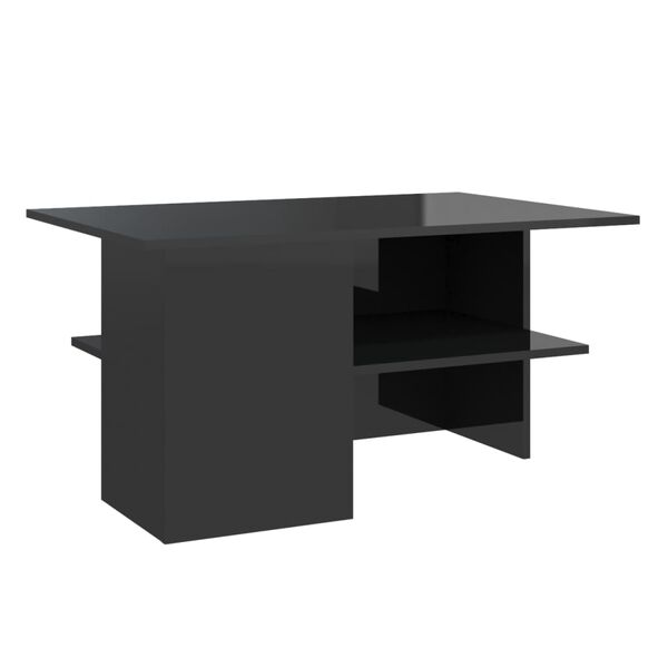 vidaXL Mesa de centro 90x60x46,5 cm contraplacado preto brilhante