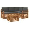 vidaXL Conjunto de Sof&aacute;s para Exterior 5 unid. Natural e Antracite
