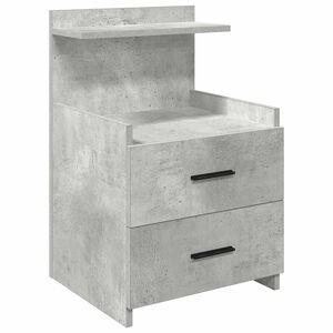 vidaXL Mesa de cabeceira com 2 gavetas cinza concreto 40x36,5x62 cm