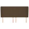 vidaXL Cabeceira cama c/ abas tecido 163x23x118/128 cm castanho-escuro