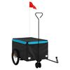 vidaXL Reboque para bicicleta 30 kg ferro preto e azul