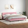 vidaXL Cama box spring c/ colch&atilde;o e LED 180x210 cm veludo Rosa