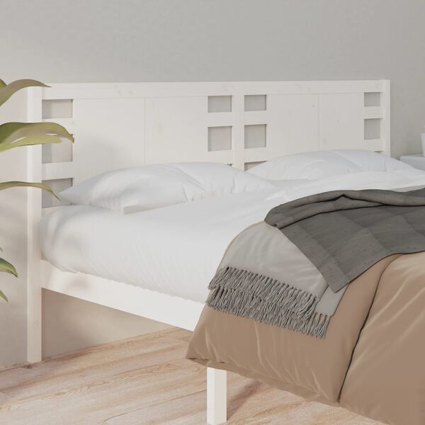 vidaXL Cabeceira de cama 186x4x100 cm pinho maci&ccedil;o branco