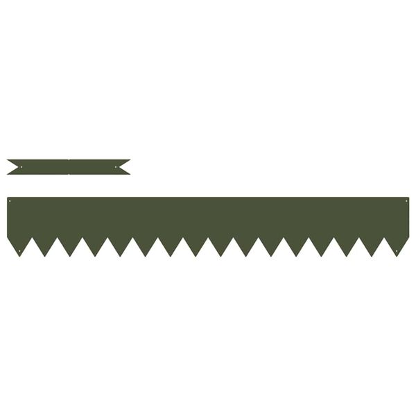 vidaXL Acabamento para Gramado 30 pcs Verde Oliva 100 x 0.05 x 20 cm