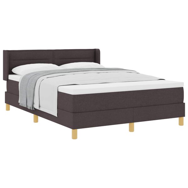 vidaXL Cama Box com colch&atilde;o Marrom Escuro 200 x 160 cm Poli&eacute;ster