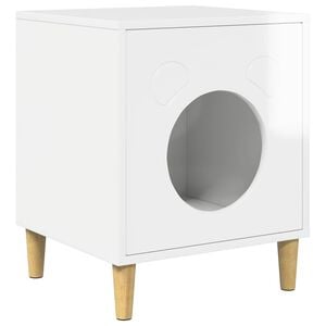 vidaXL Casa para Gatos Branco Brilhante 42,5 x 40 x 53 cm