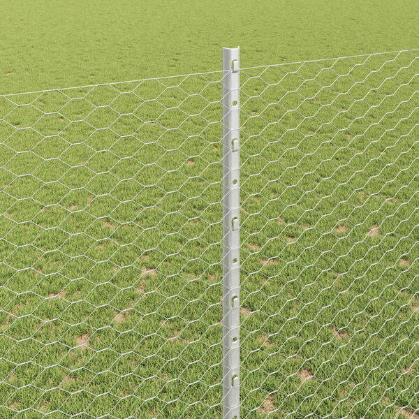 vidaXL Cerca com Poste Prateado 1,6 x 10 m A&ccedil;o