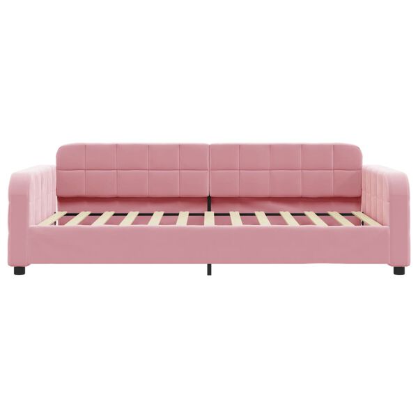 vidaXL Sofá-cama com colchão 80x200 cm veludo rosa