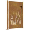 vidaXL Port&atilde;o de jardim 100x150 cm em a&ccedil;o corten com design de grama
