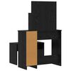 vidaXL Conjunto de Mesa de Maquiagem com LED 2 pcs Carvalho Preto
