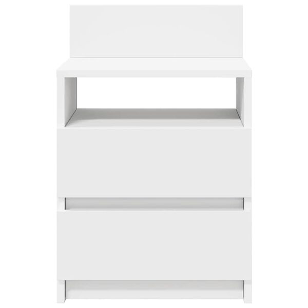 vidaXL Mesa de cabeceira com 2 gavetas 40x33x60 cm branco