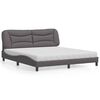 vidaXL Cama com colch&atilde;o Hvar 180x200 cm couro artificial cinza