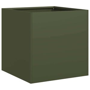 vidaXL Vaso/floreira 40x40x40 cm a&ccedil;o laminado a frio verde