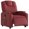 vidaXL Poltrona massagens reclin. elétrica couro artif. vermelho-tinto
