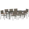 vidaXL Conjunto de Jantar para Jardim 9 pcs Cinzeto vime PE