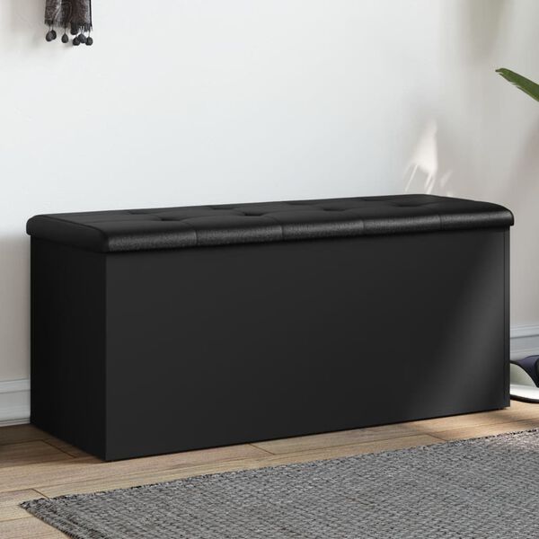 vidaXL Banco de arruma&ccedil;&atilde;o 102x42x45 cm derivados de madeira preto