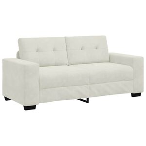 vidaXL Sof&aacute; de dois lugares na cor creme, 180x77x82 cm, em veludo