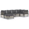 vidaXL 6 pcs conjunto lounge de jardim c/ almofad&otilde;es vime PE antracite