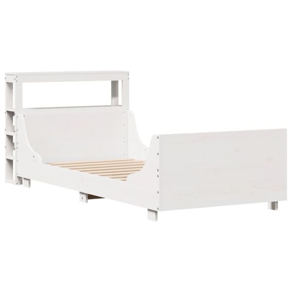 vidaXL Cama sem colch&atilde;o 90x190 cm madeira de pinho maci&ccedil;a branco