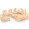 vidaXL 9 pcs conjunto lounge de jardim pinho maci&ccedil;o