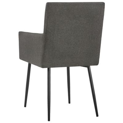 vidaXL Cadeiras jantar c/ apoio braços 2 pcs tecido cinza-acastanhado
