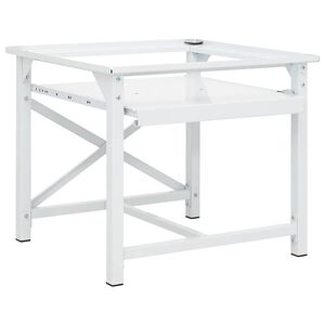 vidaXL Suporte m&aacute;quina lavar c/ prateleira extra&iacute;vel branco