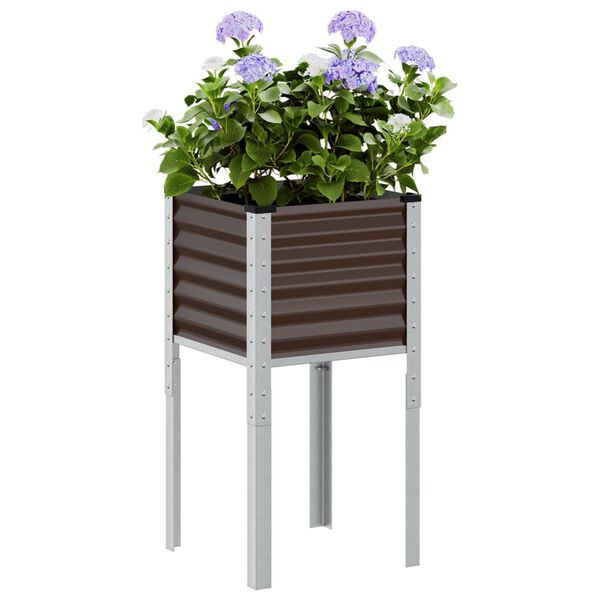 vidaXL Vaso de jardim marrom 45x45x88 cm a&ccedil;o