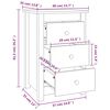 vidaXL Mesa de cabeceira 40x35x61,5 cm madeira de pinho maci&ccedil;a branco