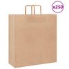 vidaXL Sacos de papel 250 unid com al&ccedil;as castanho 45x17x48 cm