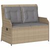 vidaXL 3 pcs conjunto lounge de jardim com almofad&otilde;es vime PE bege