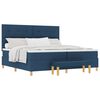 vidaXL Cama Box com colch&atilde;o com cabeceira Azul 200 x 200 cm tecido