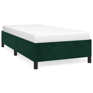 vidaXL Estrutura de cama sem colch&atilde;o 90x200 cm veludo verde-escuro
