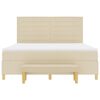 vidaXL Cama Box com colch&atilde;o com cabeceira Creme 180 x 200 cm tecido