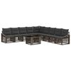 vidaXL Conjunto de Sof&aacute; de Jardim 10 unid. Cinza e Cinza Escuro