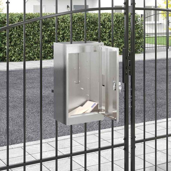 vidaXL caixa de correio Preto 30 x 23 x 55 cm Aço inoxidável