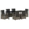 vidaXL Conjunto de Jantar para Jardim 7 unid. Cinzeto vime PE