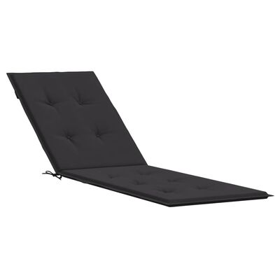 vidaXL Almofadão para cadeira de terraço (75+105)x50x3cm preto