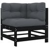 vidaXL 8 pcs conjunto lounge jardim c/ almofad&otilde;es madeira maci&ccedil;a preto