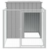 vidaXL Casota para c&atilde;es com corredor cinza claro 110x201x110 cm a&ccedil;o galvanizado
