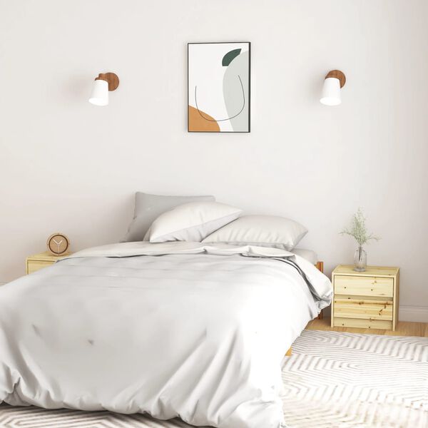 vidaXL Mesas de cabeceira 2pcs 40x30,5x35,5 cm madeira de abeto maci&ccedil;a