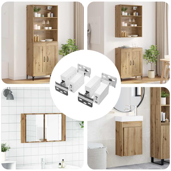 vidaXL Suporte de Arm&aacute;rio Suspenso 2 pcs Branco 70 x 48 x 19 mm