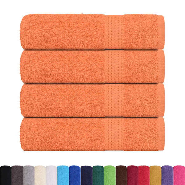 vidaXL Toalhas de banho 4 pcs 70x140 cm 360 gsm 100% algod&atilde;o laranja