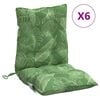 vidaXL Almofad&otilde;es cadeira de encosto baixo 6 pcs oxford padr&atilde;o folhas