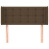 vidaXL Cabeceira de cama c/ abas tecido 93x16x78/88 cm castanho-escuro
