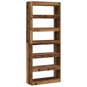 vidaXL Gabinete de Livros 6 n&iacute;veis 80 x 30 x 198 cm Madeira antiga
