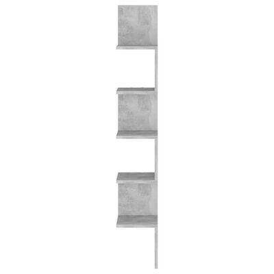 vidaXL Estante canto p/ parede 20x20x127,5 cm contrap. cinza-cimento