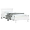 vidaXL Estrutura de cama com cabeceira e luzes LED 75x190 cm branco