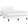 vidaXL Cama box spring c/colch&atilde;o/LED 120x200cm couro artificial branco