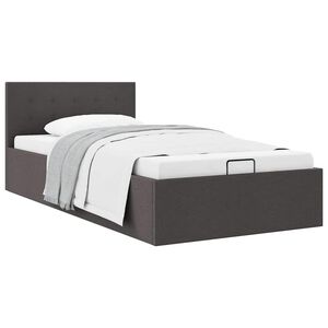 vidaXL Cama hidr&aacute;ulica c/ arruma&ccedil;&atilde;o 100x200cm tecido cinza-escuro